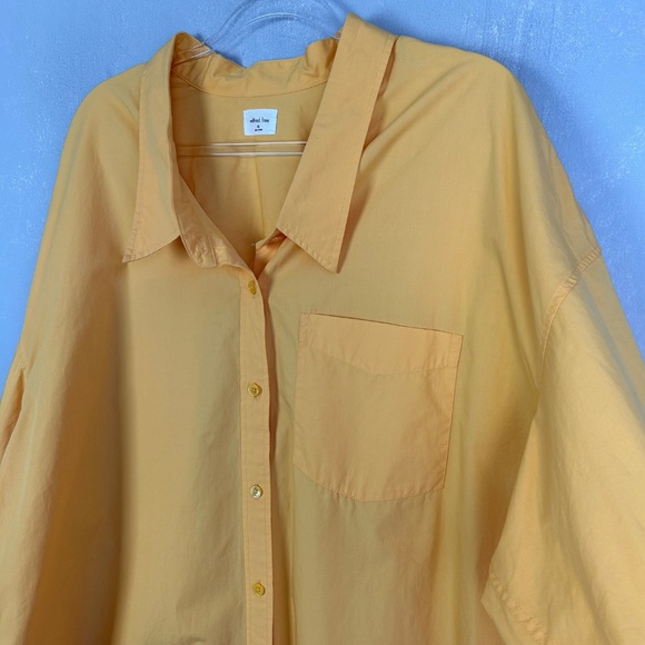 Aritzia Wilfred Free size 2XL long sleeve button up poplin relaxed yellow NEW - Picture 6 of 13